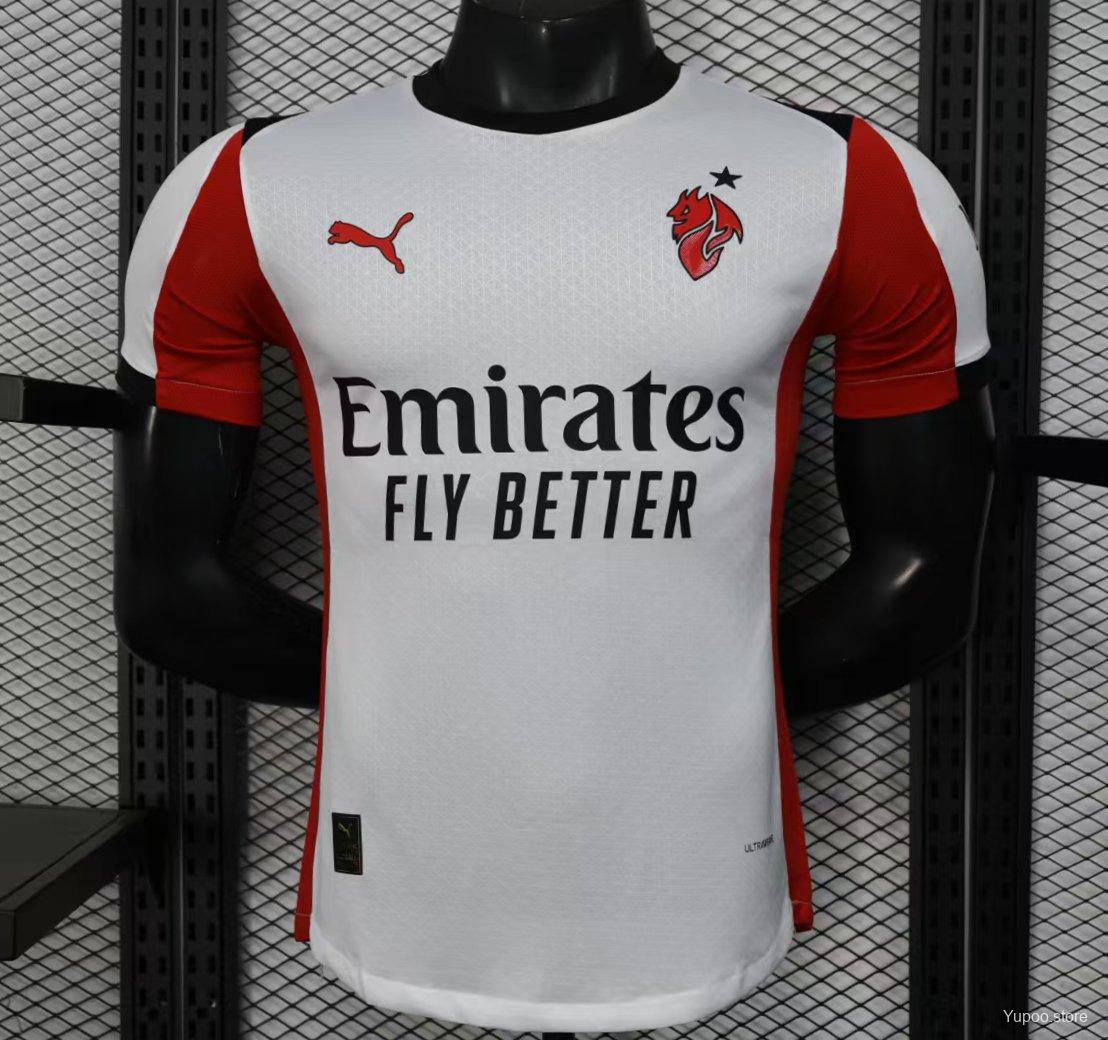 Camiseta de fútbol AC Milan 2025/26 VISITANTE MANGA CORTA VERSION JUGADOR